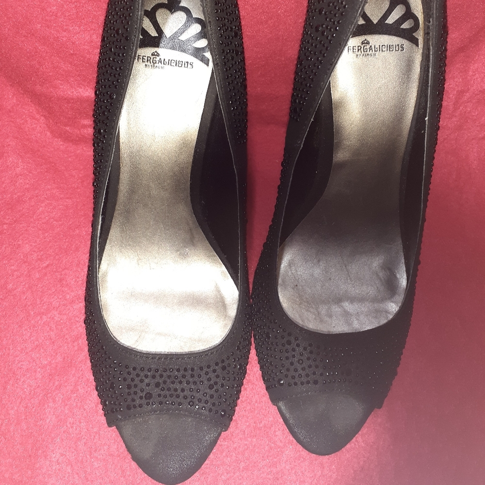 Black Sparkling Fergalicious Heels Size 7